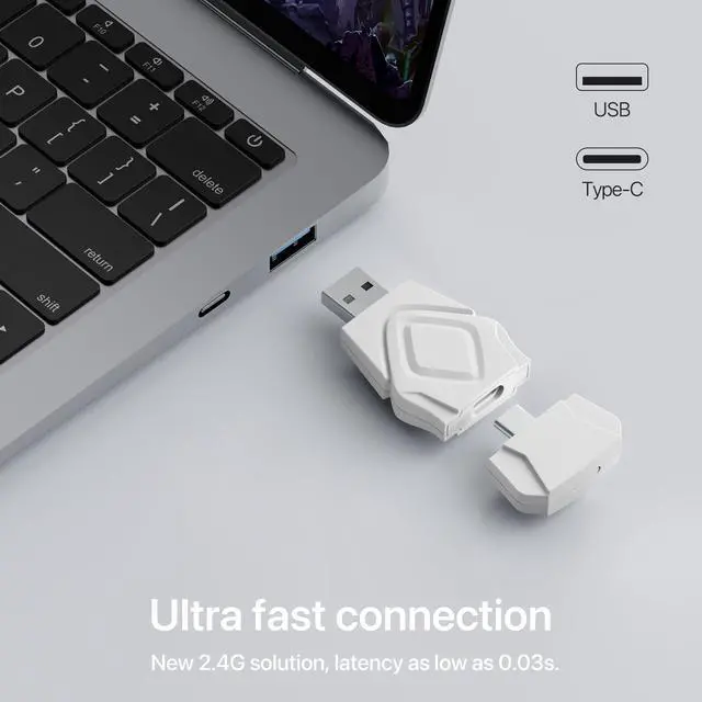 Alt view image 3 of 5 - YOWU Cat Ear Headphones 4GS - RGB Gaming Headset with Mic & 2.4G USB/Type C Dongle for PC/PS4/PS5/XBOX/Switch, Wired/Wireless Bluetooth Headphones(White)