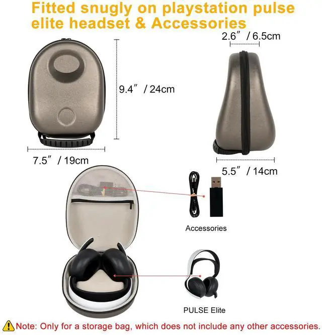 Alt view image 2 of 5 - XINGFUDAO Hard Carrying Case for Playstation Pulse Elite Wireless Headset, Sony PS5 Pulse Elite Headset Storage Protective Bag