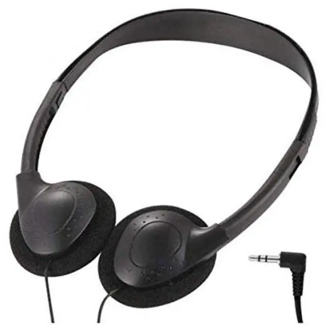 Main image of Deal Maniac Black Over-Ear Headphones - Low-Cost Stereo Headphones for Students, Classroom, Library - Foam Earpad - 3 Pairs, Black