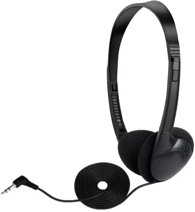 Alt view image 2 of 5 - Deal Maniac Black Over-Ear Headphones - Low-Cost Stereo Headphones for Students, Classroom, Library - Foam Earpad - 3 Pairs, Black