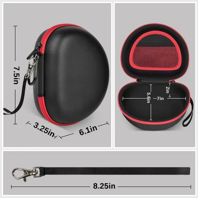 Alt view image 5 of 5 - Headphone Case for Picun B8/ for Beats Solo 4/ for Picun P26/ for Beats Studio Pro/for Beats Solo3/ for Beats Studio3 On-Ear Headphones More Foldable Bluetooth Wireless Headset (Extra Large) - Black