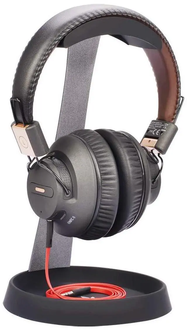 Main image of Avantree Metal & Silicone Headphone Stand Hanger with Cable Holder, Black Desk Earphone Mount Rack for Sennheiser, Sony, Bose, Beats Gaming Headset Display, Fancy Music Studio Accessories - HS102