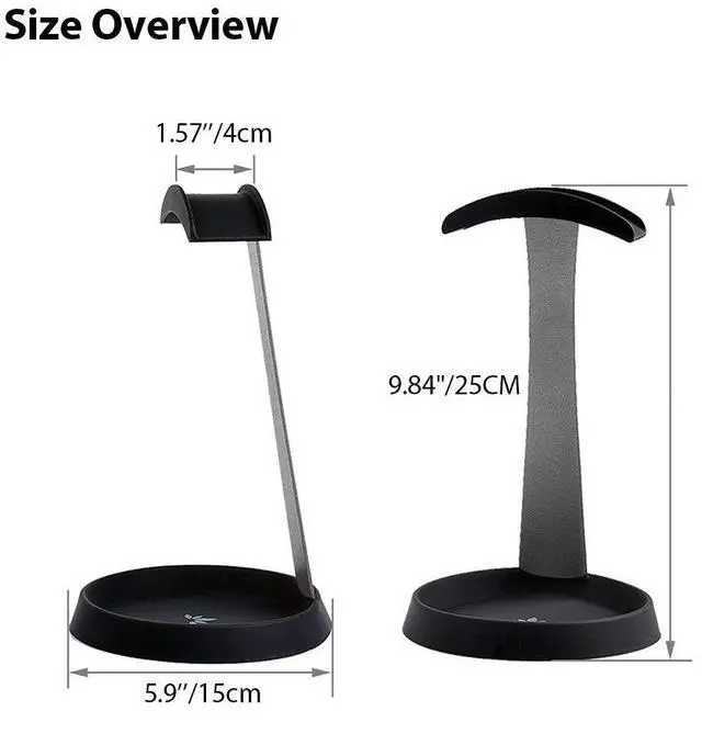 Alt view image 4 of 5 - Avantree Metal & Silicone Headphone Stand Hanger with Cable Holder, Black Desk Earphone Mount Rack for Sennheiser, Sony, Bose, Beats Gaming Headset Display, Fancy Music Studio Accessories - HS102