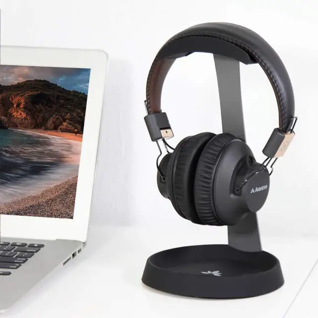 Alt view image 5 of 5 - Avantree Metal & Silicone Headphone Stand Hanger with Cable Holder, Black Desk Earphone Mount Rack for Sennheiser, Sony, Bose, Beats Gaming Headset Display, Fancy Music Studio Accessories - HS102