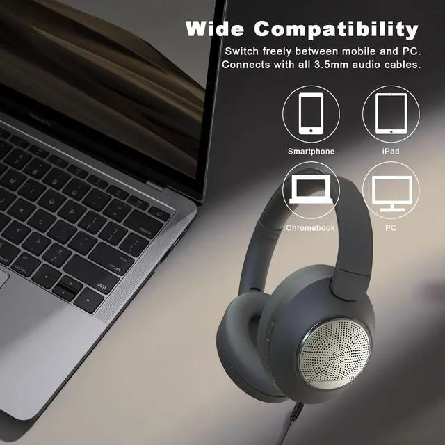 Alt view image 5 of 5 - XuanGui 5-in-1 Bluetooth Headphones with Speaker/FM Radio and Support Micro SD/TF Card,Wireless and Wired 3.5mm Jack Gaming Heaphone Over Ear with Mic for iPhone Ipad PC Computer Laptop(Black)