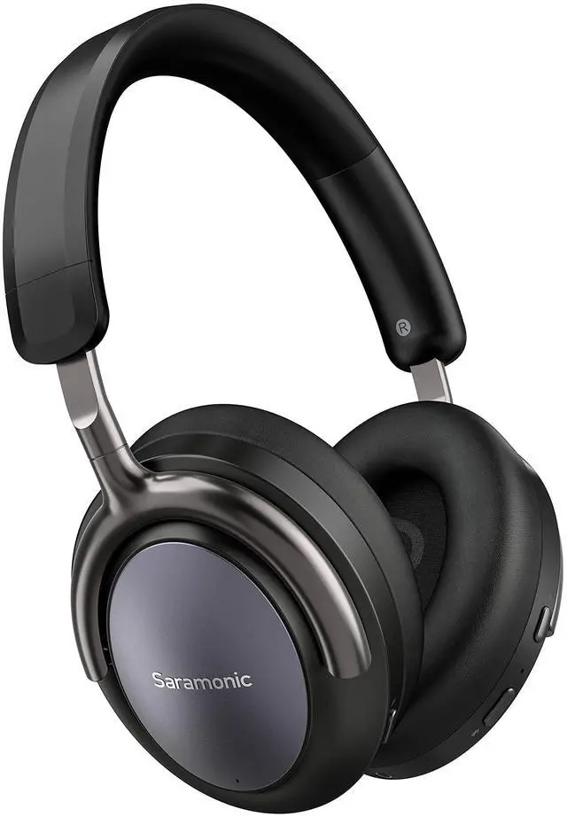 Alt view image 3 of 5 - Saramonic Advanced Wireless Bluetooth 5.0 ANC and CVC 8.0 Noise-Cancelling Over-Ear Headphones with 40mm Drivers and Leather Earpads (SR-BH900), Black