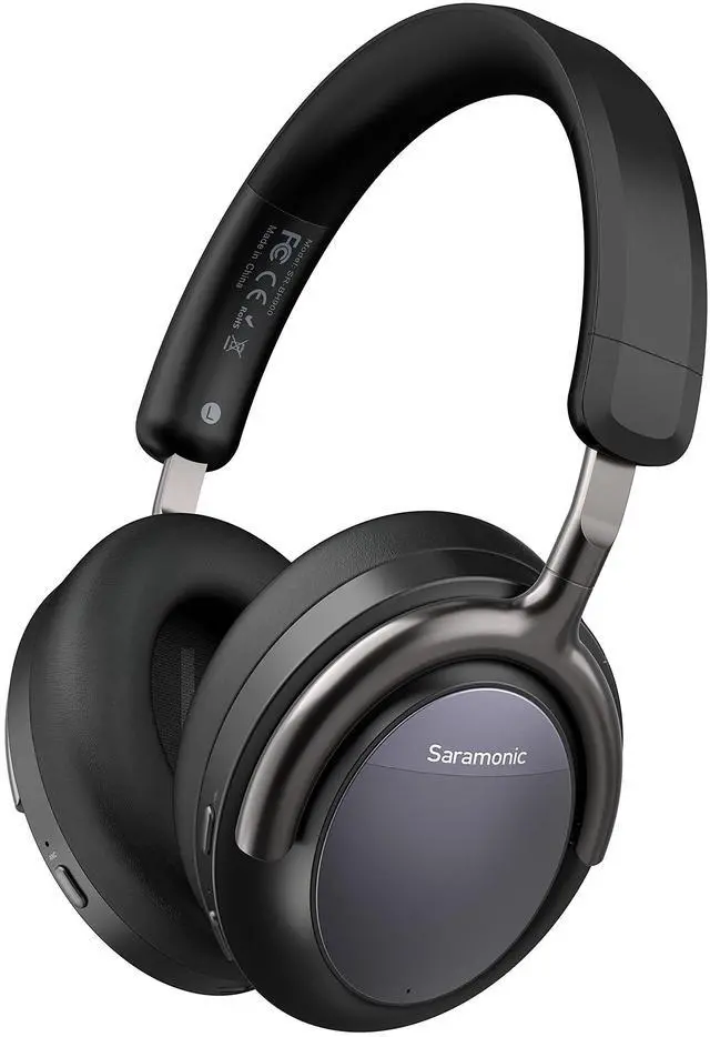 Alt view image 4 of 5 - Saramonic Advanced Wireless Bluetooth 5.0 ANC and CVC 8.0 Noise-Cancelling Over-Ear Headphones with 40mm Drivers and Leather Earpads (SR-BH900), Black