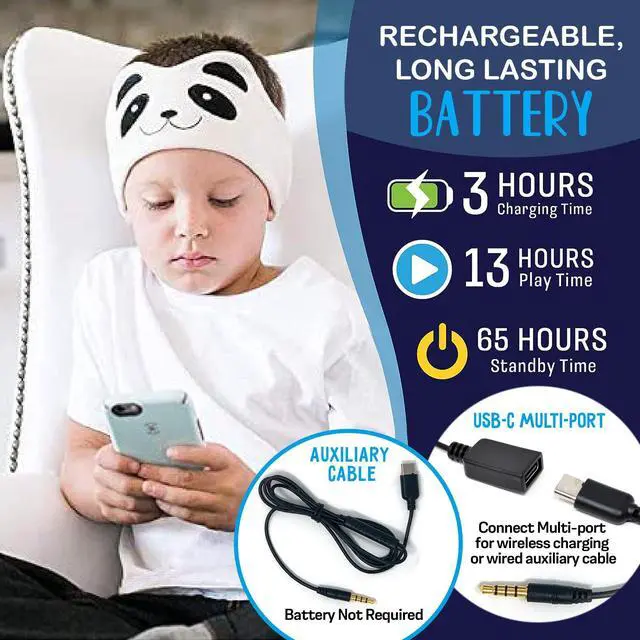 Alt view image 5 of 5 - Sensory Headphones for Kids - Autism Sensory Toys, Wireless & Wired Toddler Headphones with Volume Limiting, Comfortable Soft Headband for Travel, Ideal for Sensory-Sensitive Children - Unicorn