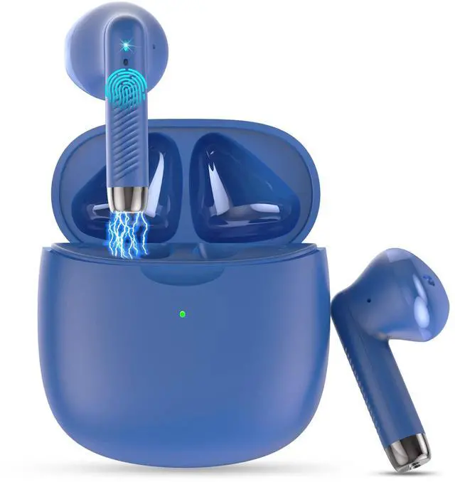 Main image of Wireless Earbuds, Bluetooth 5.4 Earbuds Stereo Bass, Bluetooth Headphones in Ear Noise Cancelling Mic, Earphones IP7 Waterproof Sports, 32H Playtime USB C Charging Case Blue Ear Buds for Android iOS