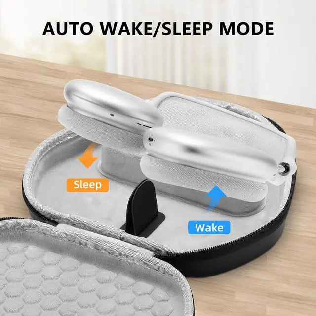 Alt view image 2 of 5 - for Airpods Max Case Cover,Smart Case with Sleep Mode Made by Air pods,Compatible with Apple AirPod Max,Protective Carry Travel Cover AirPod Pro Max Cases,Headphone,Black