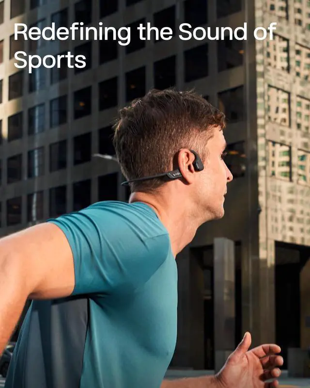 Alt view image 3 of 5 - SHOKZ New OpenRun Pro 2 - Open-Ear, Bone Conduction Sport Headphones - with Reflective Strip - Sweat Resistant, Workout Headphones - Secure, Wireless, Comfortable Fit-Deep Bass and Smart Mic App