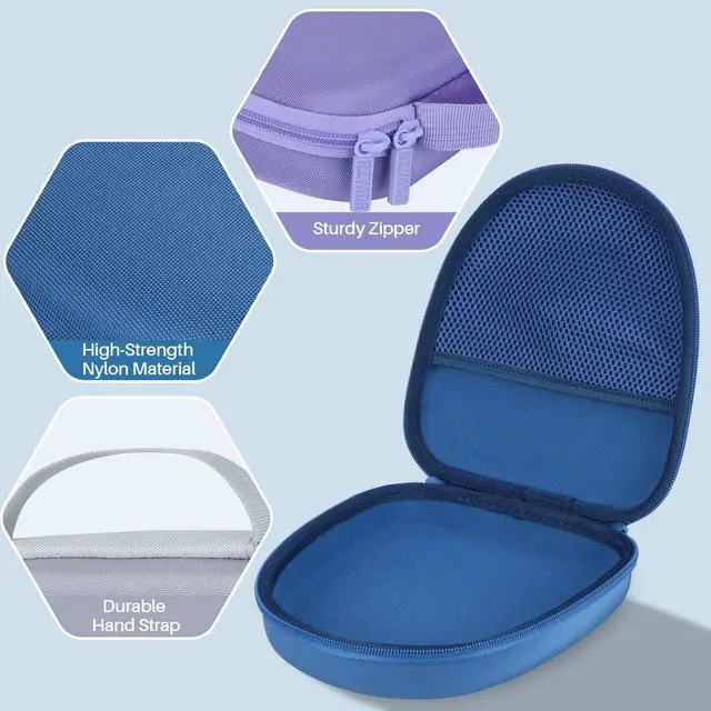 Alt view image 5 of 5 - RIYADAone Hard Case Replacement for Anker Soundcore Life Q20 Q30 Q35 Q40 Q45 Q20+ Q20i Hybrid Active Noise Cancelling Headphones (Blue Case)