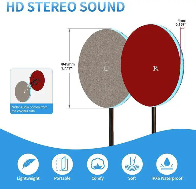 Alt view image 2 of 5 - MMUSS Wired Ultra Thin Pillow Speakers 4mm Sleep Headphones Replacement Brown(3.5mm Jack)