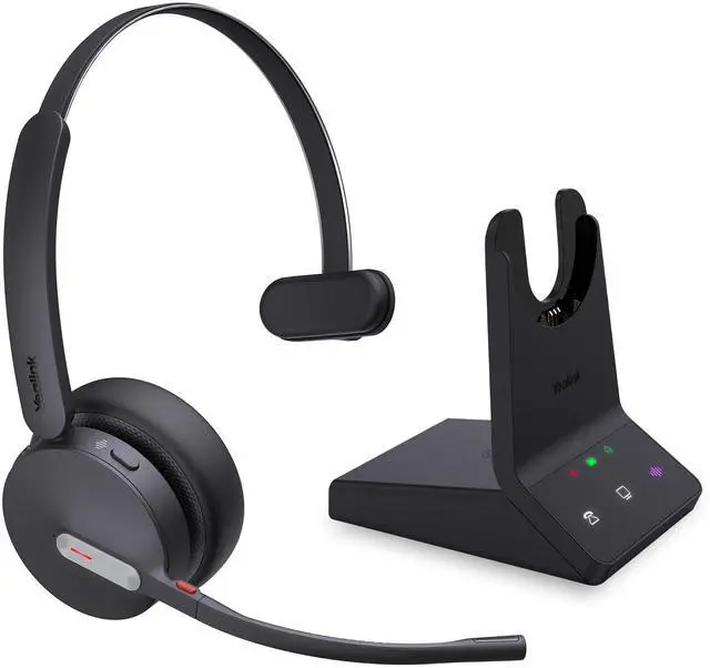Main image of Yealink WH64 Mono UC DECT & Bluetooth Wireless Headset, 606ft Range, Single On Ear Work Headphones with 3X Noise Cancelling Mic, 26 Talk Time, Office Desk IP Phone, PC, Computer