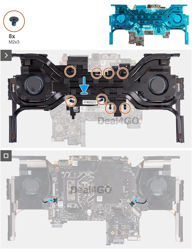 Alt view image 3 of 5 - Deal4GO 12V Main CPU GPU Graphics-Card Cooling Fan Replacement for Dell Alienware X16 R1, X16 R2 2023