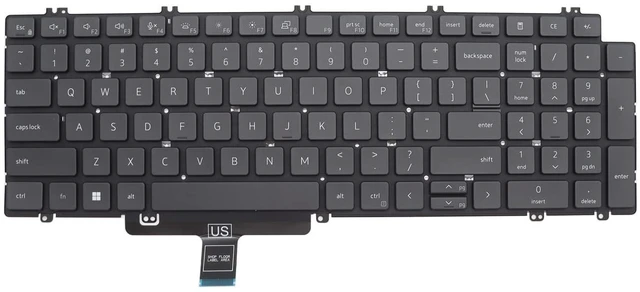 Main image of New Replacement Keyboard Compatible with Dell Latitude 5520 5521 Precision 3560 3561 NSK-QZABW 0N7N16 N7N16 with Backlit