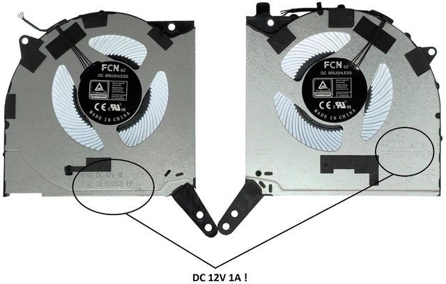 Alt view image 2 of 5 - VoltaGuru New Laptop CPU + GPU Cooling Fans for Lenovo Legion 5 15IAH7H, 5 15IAH7H, 5 Pro 16ARH7H, Model 12V 1A, PN: DFSCL12E16486Q, BAPA0810R2HY001, 5H40S20492, 5H40S20488, 5H40S20515, 5H40S2048