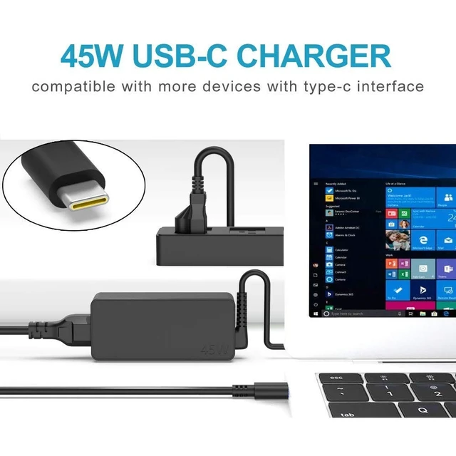 Alt view image 4 of 5 - Type-C-USB C Charger Fit for Acer-N17Q9 N17Q8 N16Q10 N18Q5 N17Q5 N18Q3, Fit for Chromebook 315 CB315-2H C771 CB5-312T C732 C732T CB311-8H C732L Series Laptop AC Adapter Power Supply Cord