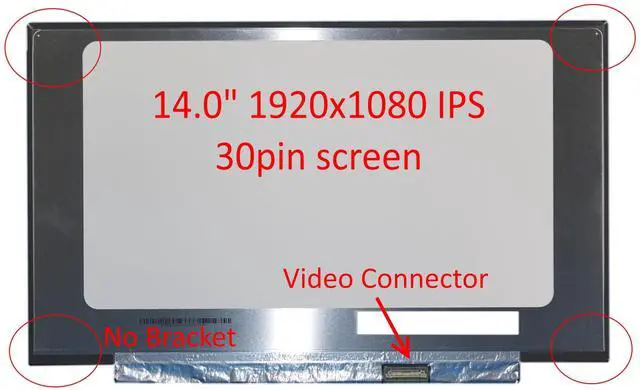 Alt view image 3 of 5 - FULLCOM New LCD Replacement Screen (Non Touch) 14.0 Inch NV140FHM-N48 FHD 1920x1080 (No Brackets) IPS 30 Pin Matte for Lenovo FRU 01YN170 PN SD10Q66981