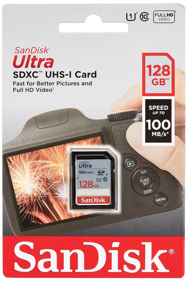 Alt view image 3 of 5 - SanDisk 128GB Ultra SDXC UHS-I Memory Card - 100MB/s, C10, U1, Full HD, SD Card - SDSDUNR-128G-GN6IN