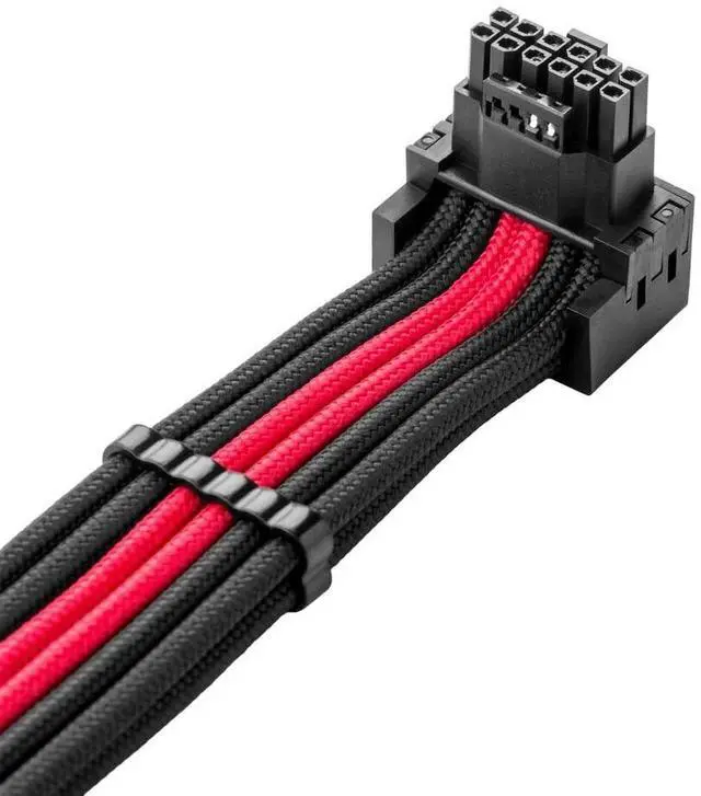 Alt view image 2 of 4 - CableMod RT-Series Pro ModFlex Sleeved 12V-2x6 12VHPWR 90 StealthSense PCIe Cable for ASUS/Seasonic/Phanteks (Variant A, Black + Red)