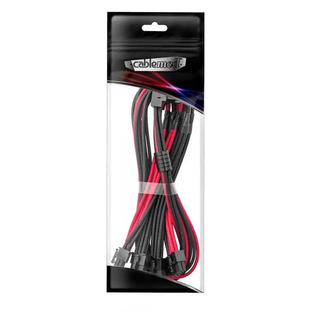 Alt view image 4 of 4 - CableMod RT-Series Pro ModFlex Sleeved 12V-2x6 12VHPWR 90 StealthSense PCIe Cable for ASUS/Seasonic/Phanteks (Variant A, Black + Red)