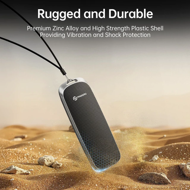Alt view image 3 of 5 - PHIXERO P10PRO External SSD NVMe 1TB, Up to 1050MB/s, USB 3.2 Gen2, Includes 2-in-1 USB C Cable, Portable SSD for iPhone 15/16 PRO/Android/Mac, Black