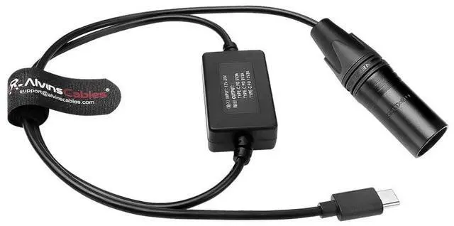 Alt view image 4 of 5 - Alvin's Cables XLR 4 Pin to Type-C Power Cable for Canon R5C, for Sony A7SIII FX3, Nikon Z5 Z9 S5, USB-C PD 5V 9V 12V 3A for Mirrorless Cameras Phones, 24in