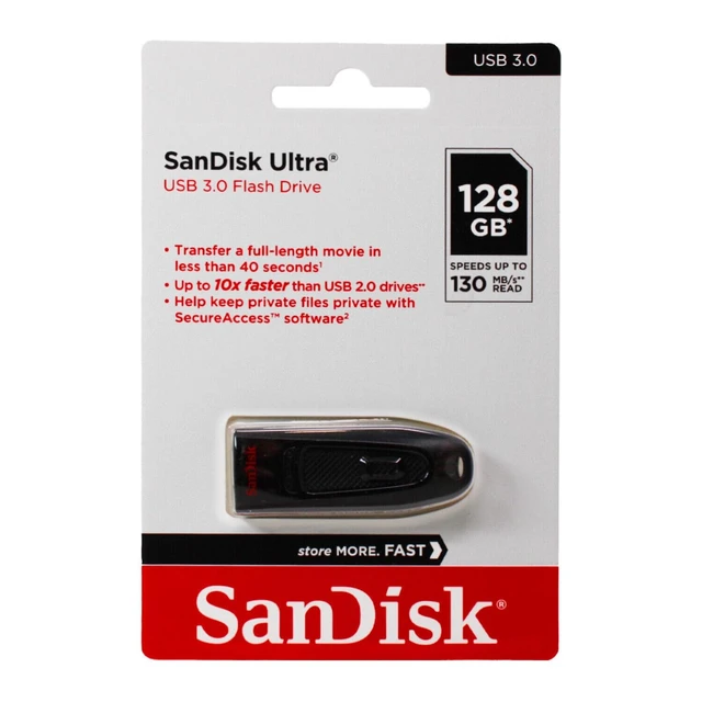 Alt view image 2 of 5 - SANDISK 128GB Ultra, USB-A Flash Drive, Up to 100MB/s Read Speeds