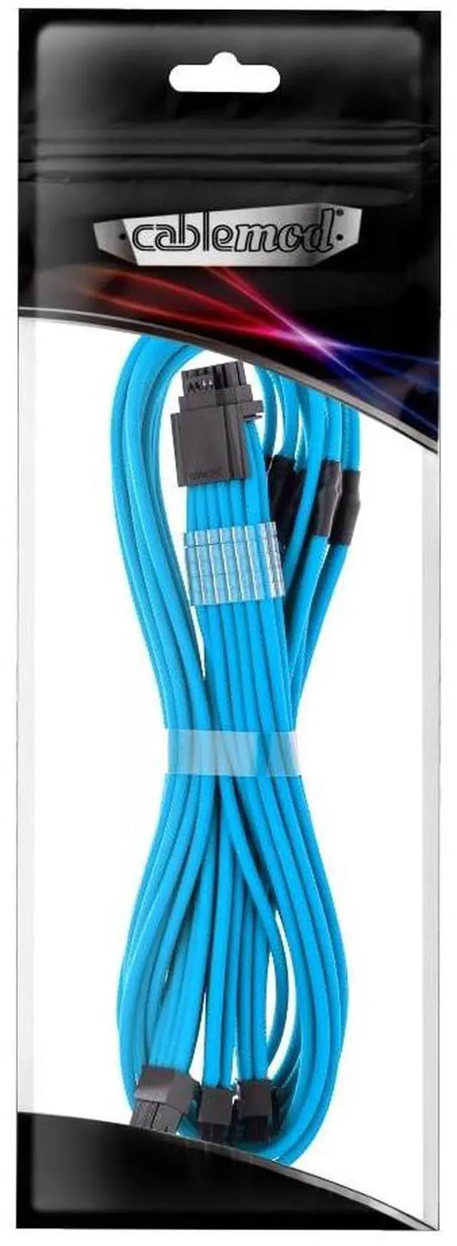 Main image of CableMod C-Series Pro ModMesh Sleeved 12V-2x6 12VHPWR StealthSense PCIe Cable for Corsair Type 5 RMX Shift (16 to 3 x 8-pin, Light Blue)