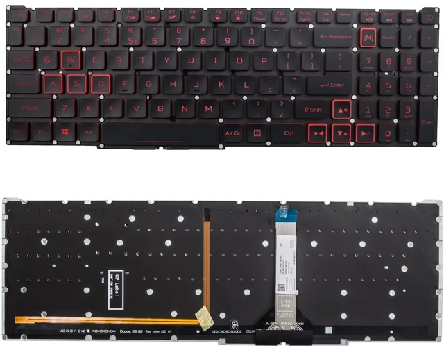 Main image of QRFAX Replacement Laptop Keyboard with Red Backlight for Acer Nitro 5 AN515-45 AN515-56 AN515-57 AN515-58 AN517-41 AN517-45 AN517-52 AN517-57.Predator Helios 300 PH315-54 PH315-55 PH317-51 Series