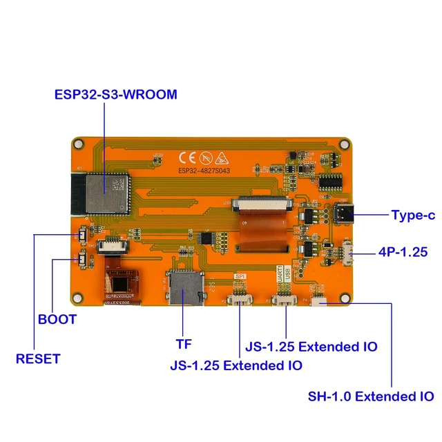 Alt view image 2 of 5 - DIYmall 4.3" ESP32 LCD Display ESP32-S3 Dual-core 16MB Flash WiFi+BT Module TFT ILI9485 Capacitive Touch Screen for Arduino Smart Home