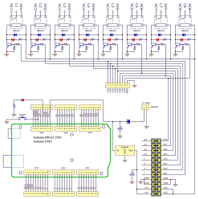 Alt view image 5 of 5 - DIN Rail Mount 8 SPDT IoT Power Relay Module for Arduino MEGA2560 / UNO