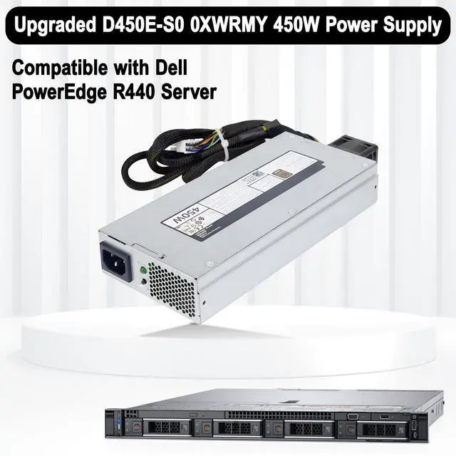 Alt view image 2 of 5 - LXun Upgraded D450E-S0 0XWRMY 450W Power Supply DPS-450AB-6 A(01F) Compatible with Dell PowerEdge R440 Server Power Supply Replacement for DPS-450AB-6A XWRMY Connector: 18pin+2 * 10p+8pin
