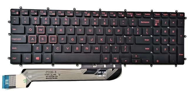 Alt view image 5 of 5 - Laptop Keyboard with Red Backlit Replacement for Dell G3 3500 3579 3590 3779 G5 5500 5587 5590 G7 7590 7588 7790 Series Gaming Notebook(Red Print)