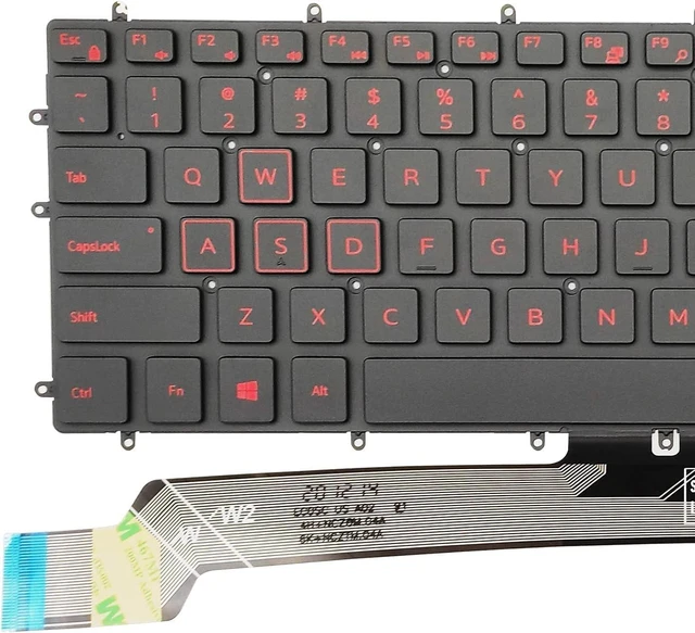 Alt view image 4 of 5 - Laptop Keyboard with Red Backlit Replacement for Dell G3 3500 3579 3590 3779 G5 5500 5587 5590 G7 7590 7588 7790 Series Gaming Notebook(Red Print)