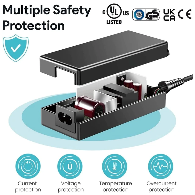 Alt view image 3 of 5 - KFD 20V AC DC Adapter for Philips Monitor 278E9QJAB/00; msi Optix G32 Series G24C4 G27C4 3CA9 G241 G241V G24C6 G27C5 G271 G272 G242 3CB5 Gaming Monitor,18V-20V Soundbar Speaker Power Supply Co