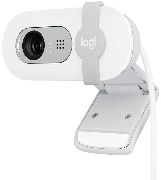 Main image of Logitech Brio 100 Full HD Webcam with Built-in Microphone, Privacy Protection, Auto Light Correction and USB-A Connection - White