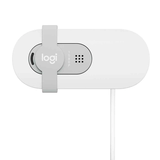 Alt view image 2 of 3 - Logitech Brio 100 Full HD Webcam with Built-in Microphone, Privacy Protection, Auto Light Correction and USB-A Connection - White