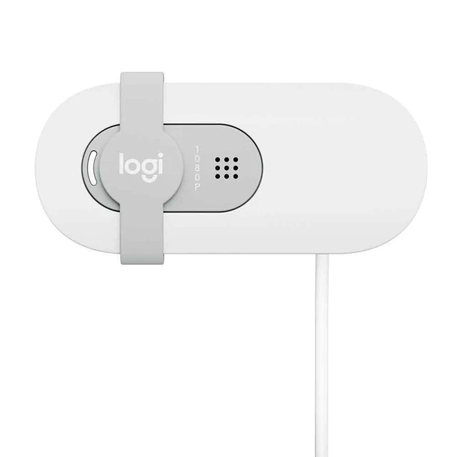 Alt view image 3 of 3 - Logitech Brio 100 Full HD Webcam with Built-in Microphone, Privacy Protection, Auto Light Correction and USB-A Connection - White