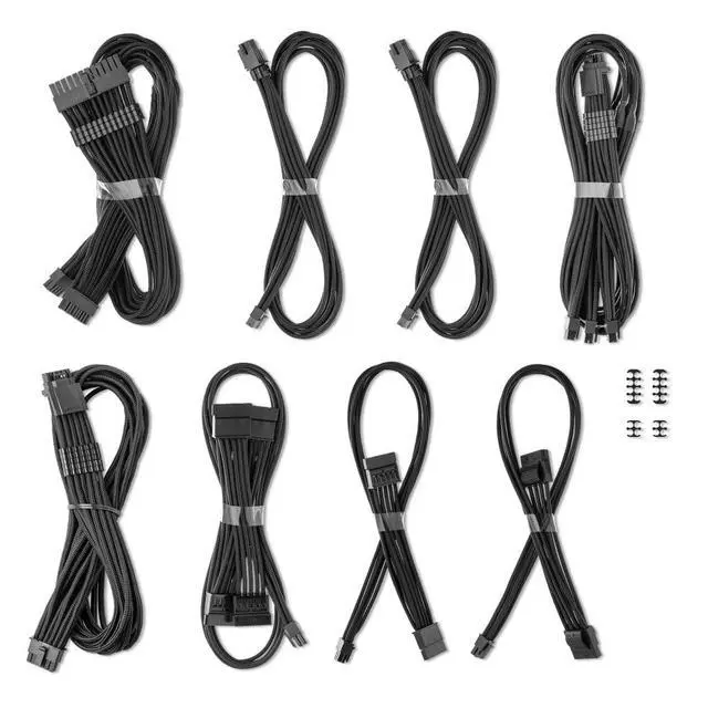 Alt view image 3 of 3 - CableMod C-Series Pro ModMesh Sleeved 12V-2x6 12VHPWR Dual StealthSense Cable Kit for Corsair Type 4 RM Black Label/RMi/RMX (Black)
