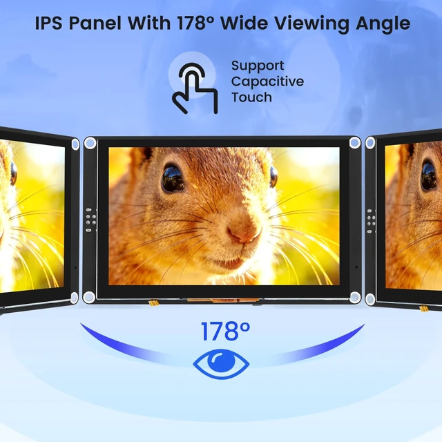 Alt view image 4 of 5 - ELECROW ESP32 Display 800480, 4.3" HMI Advanced ESP32 IPS Touch Display