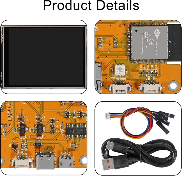 Alt view image 2 of 4 - 4pcs ESP32 LVGL WiFi & Bluetooth Development Board 2.4 inch LCD TFT Module 240 * 320 Smart Display Screen with Touch for Arduino