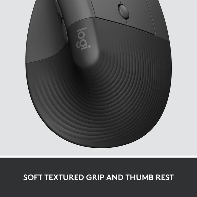 Alt view image 3 of 5 - Logitech Lift for Business Vertical Ergonomic Wireless Mouse - Graphite