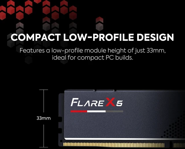 Alt view image 4 of 5 - G.SKILL Flare X5 Series DDR5 RAM (AMD Expo) 8GB (1x8GB) Up to 5600MT/s* CL36-36-36-89 1.20V Desktop Computer Memory U-DIMM - Matte Black (F5-5600J3636C8GH1-FX5)