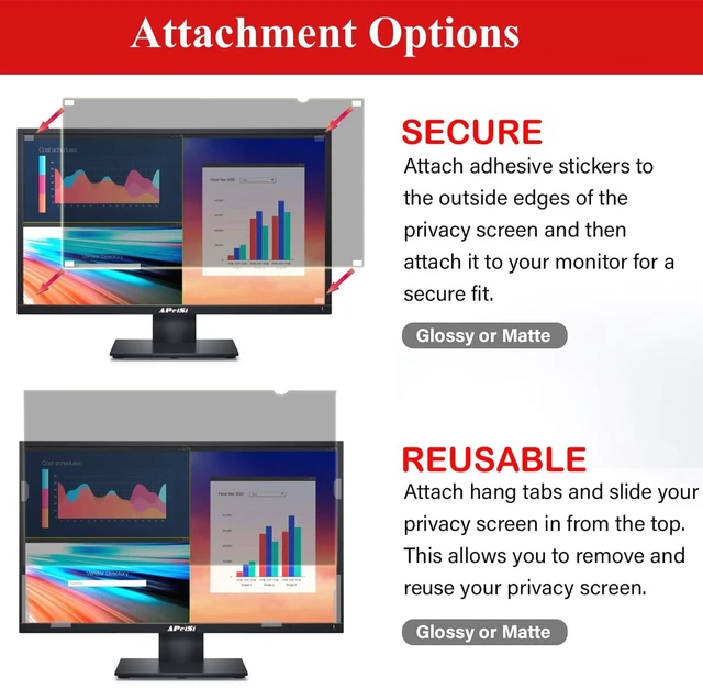 Alt view image 5 of 5 - APeiSi 40 Inch Privacy Screen Filter for Widescreen 16:9 TV Monitor