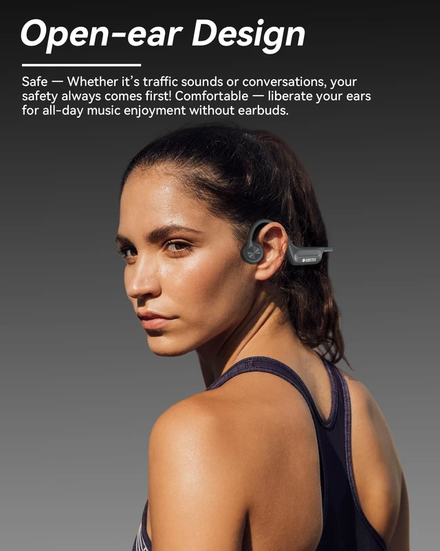 Alt view image 2 of 5 - Voistek Bone Conduction Headphones, Open Ear with 32GB MP3 Player & IP68