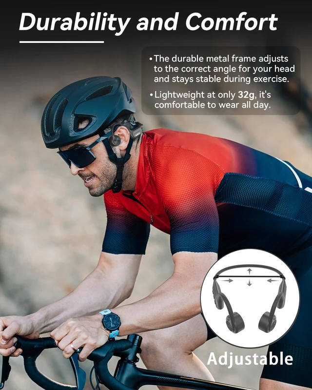 Alt view image 3 of 5 - Voistek Bone Conduction Headphones, Open Ear with 32GB MP3 Player & IP68
