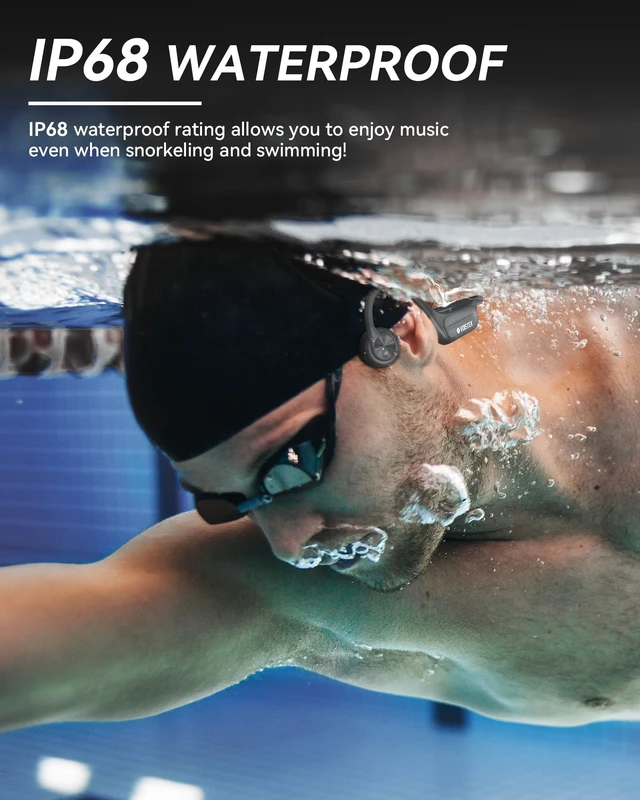 Alt view image 4 of 5 - Voistek Bone Conduction Headphones, Open Ear with 32GB MP3 Player & IP68