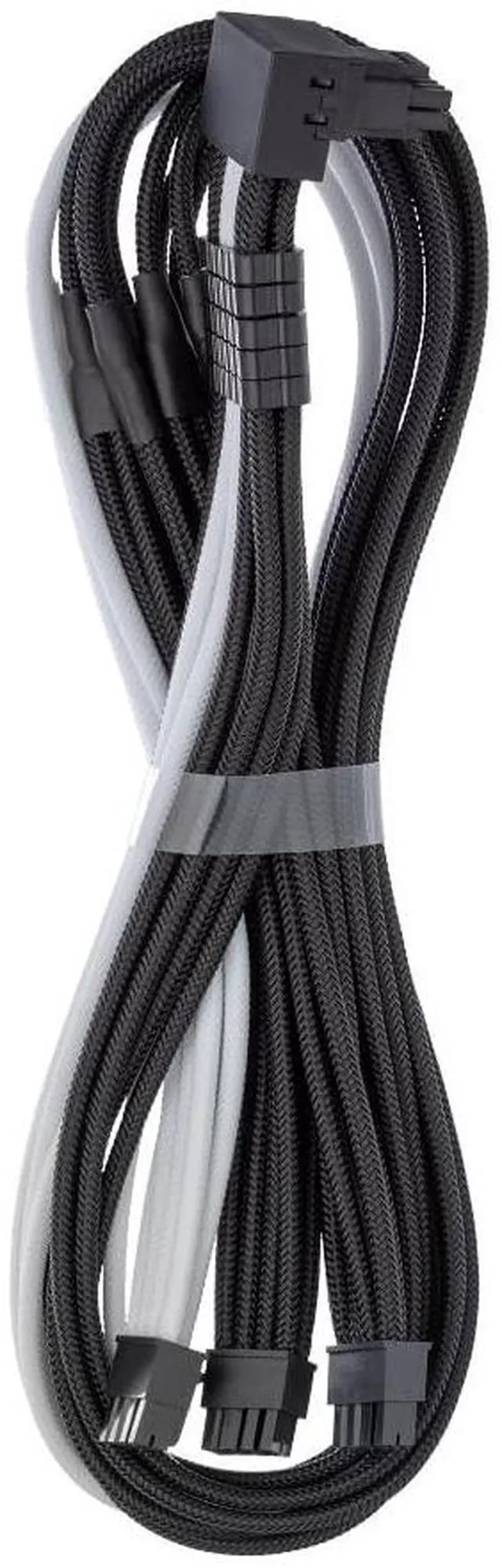 Main image of CableMod C-Series Pro ModMesh Sleeved 12V-2x6 12VHPWR 90 StealthSense PCIe Cable for Corsair Type 5 RMX Shift - Variant B (Black + White, 90 16-pin to Triple 8-pin, 65cm)